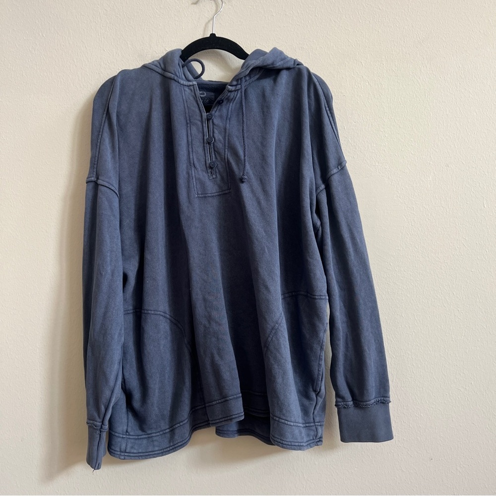 Aerie Henley Blue Hoodie